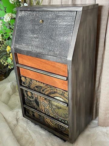 Metallic 3 drawer Night Stand