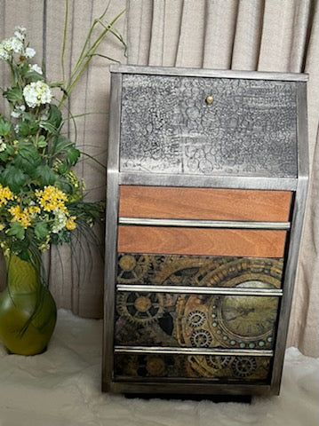 Metallic 3 drawer Night Stand